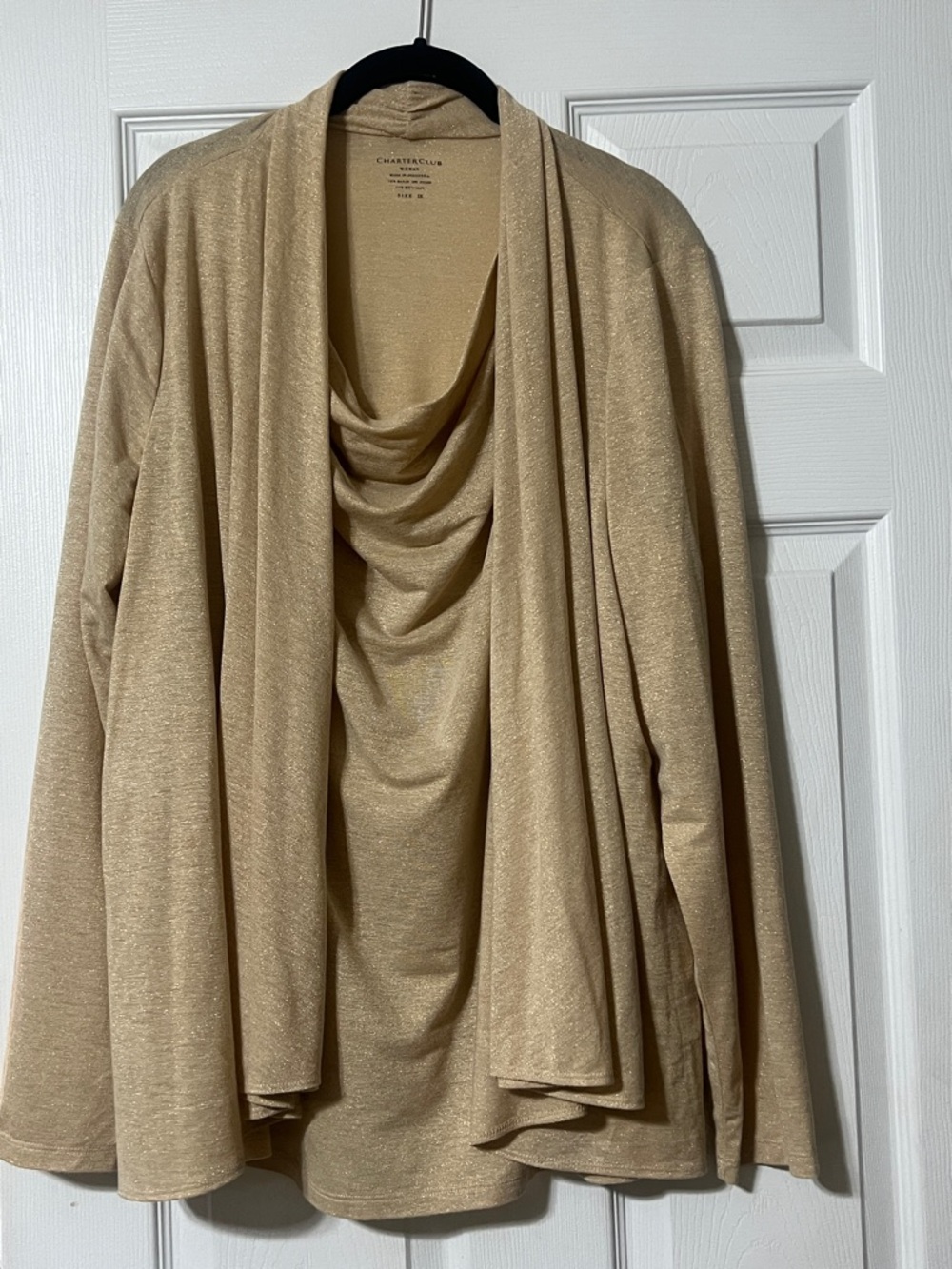 CHARTER CLUB Women's Draped Open Cardigan Sweater - Gold